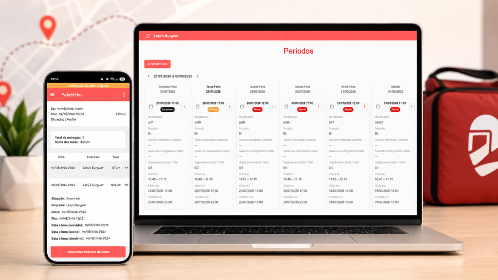 Sistema para gestão de entregadores e escala de motoboys da Foody Delivery.
